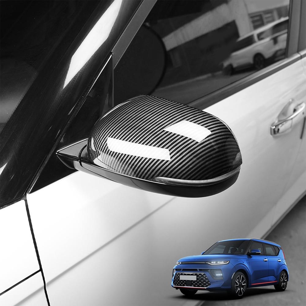 ABS Exterior Mirror Cover Side Rearview Mirror Cover Cap Trim Compatible with...