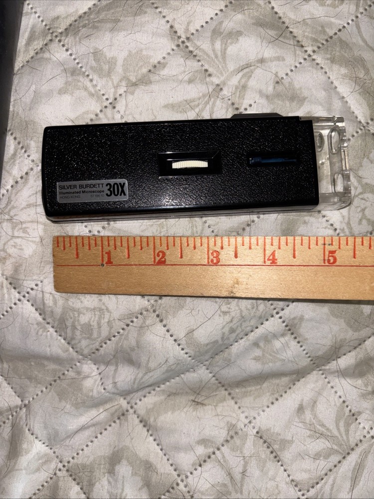 VINTAGE BURDETT 30X HAND HELD ILLUMINATED MICROSCOPE