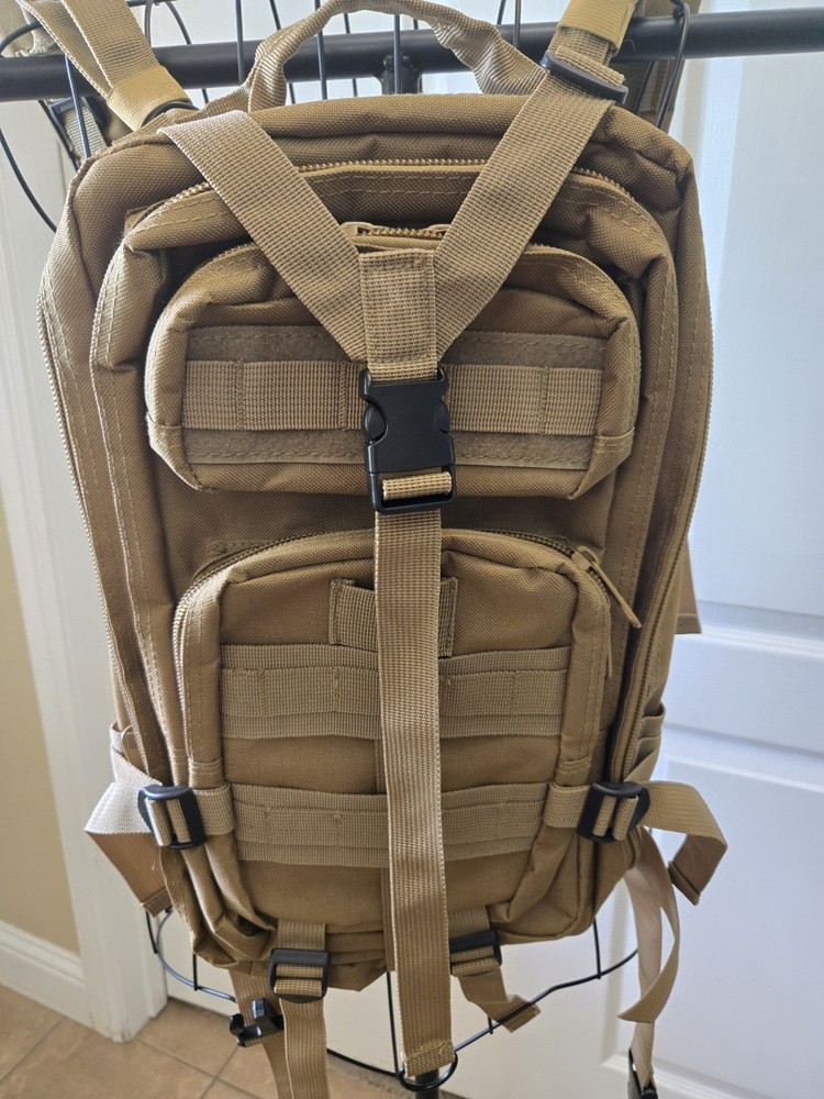 Tactical Backpack Military Series Heavy-duty Tan MULTIPLE COMPARTMENT