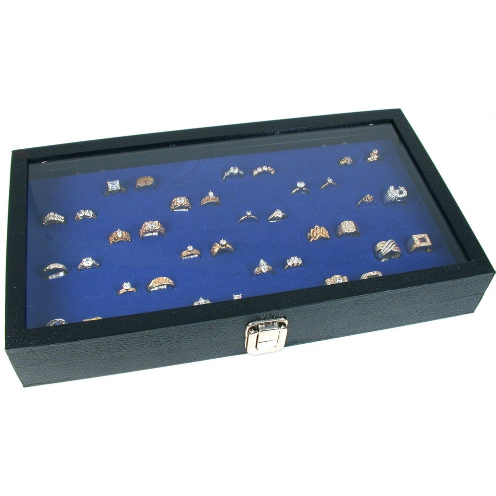 Jewelry Box Display Case 72 Royal Blue Ring Insert