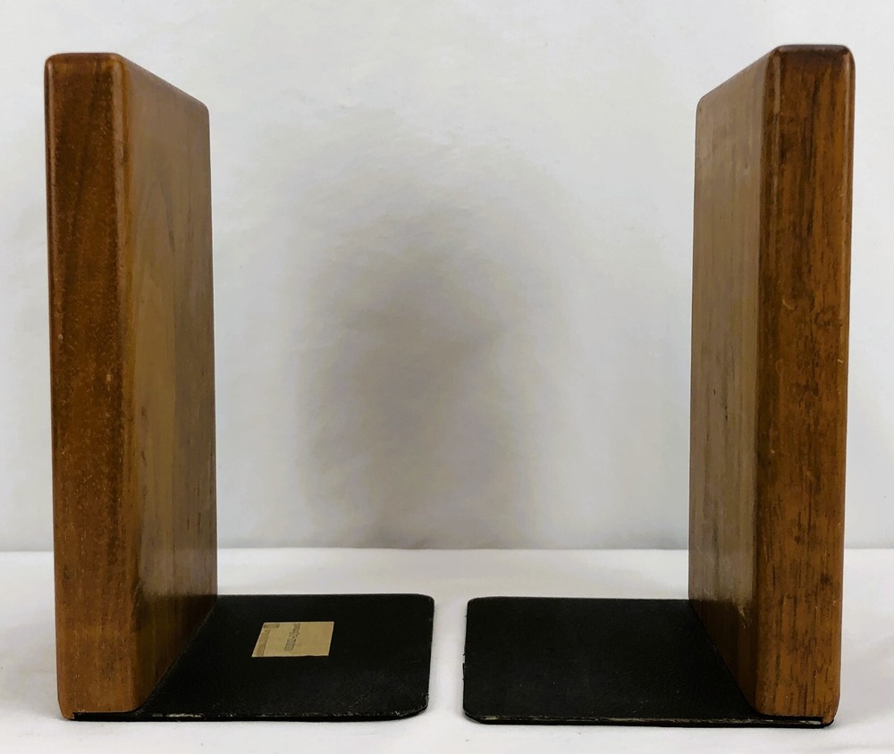 Vintage Marshall Studios Ceramic Tile Walnut Bookends Jane & Gordon Martz MCM
