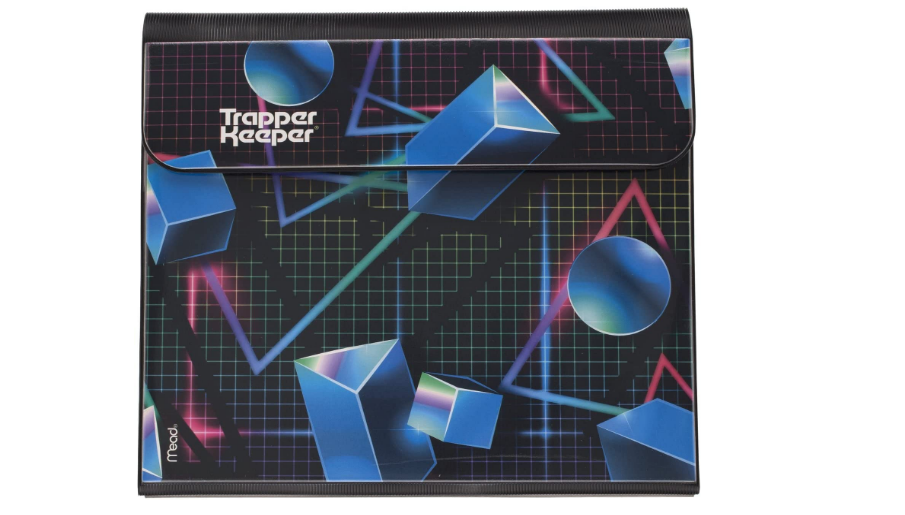 Retro Design Trapper Keeper Binder Secure Storage Shape 2 Folder Extra Pocket 1"