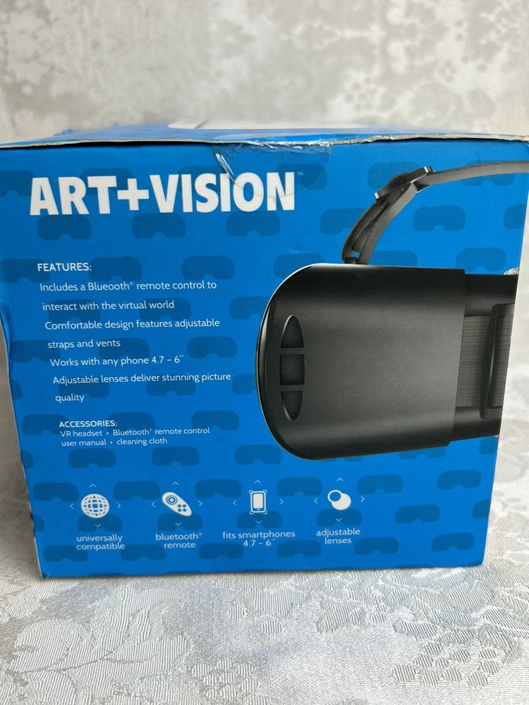 Art+Vision Virtual Reality Headset Bluetooth With Bluetooth Remote Smart Phones