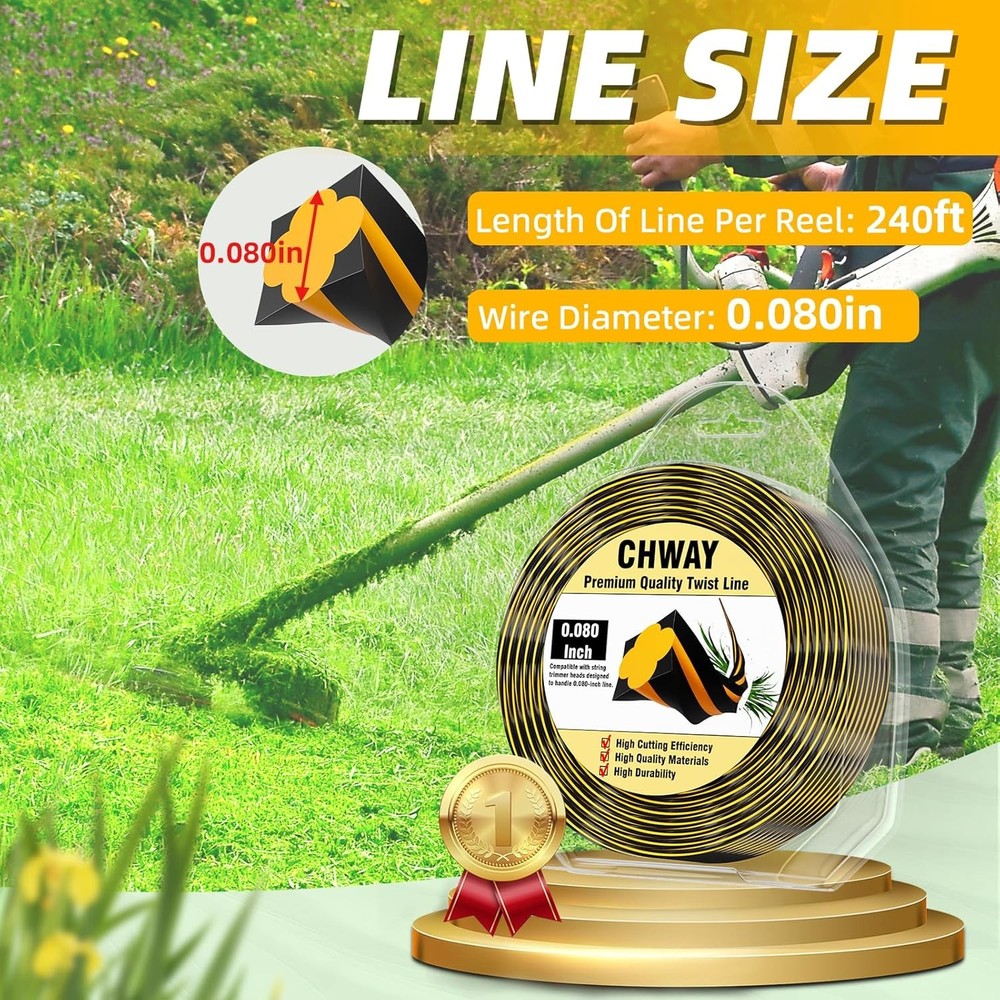 0.080'' DWO1DT802 Replacement String Timmer Lines Compatible with DEWALT Weed Ea
