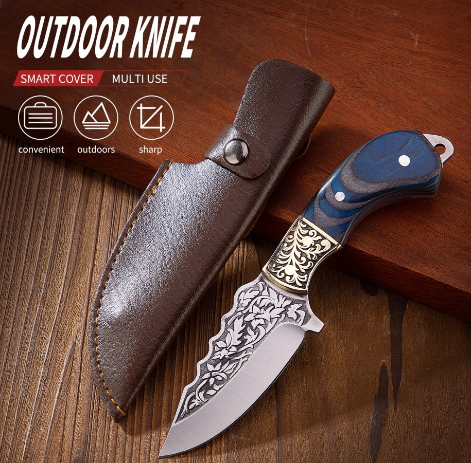 Blue Carved Fruit Knife