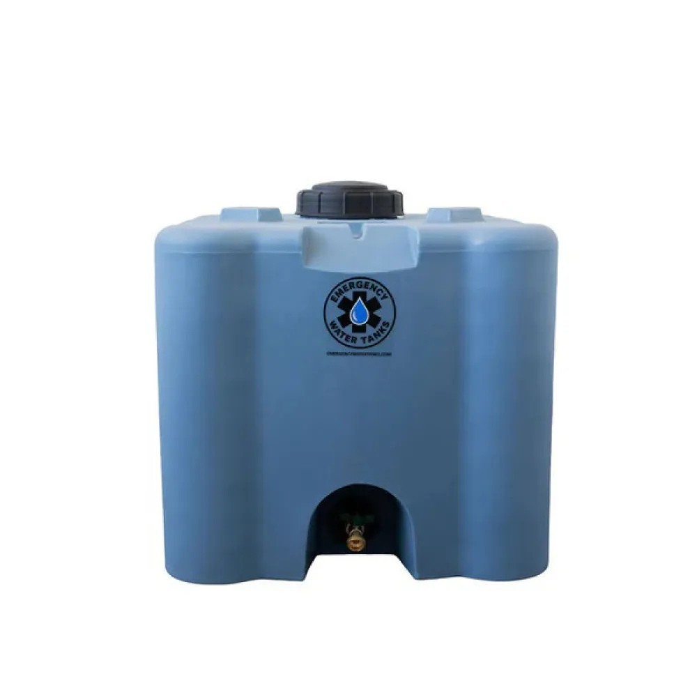 Hive 30 Gallon Stackable Emergency Water Storage Tank Blue Brass Spigot