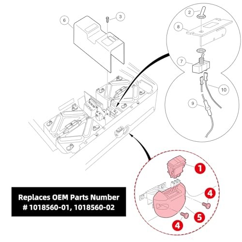 48V Golf Cart Forward and Reverse Switch with Housing Assembly Replacement