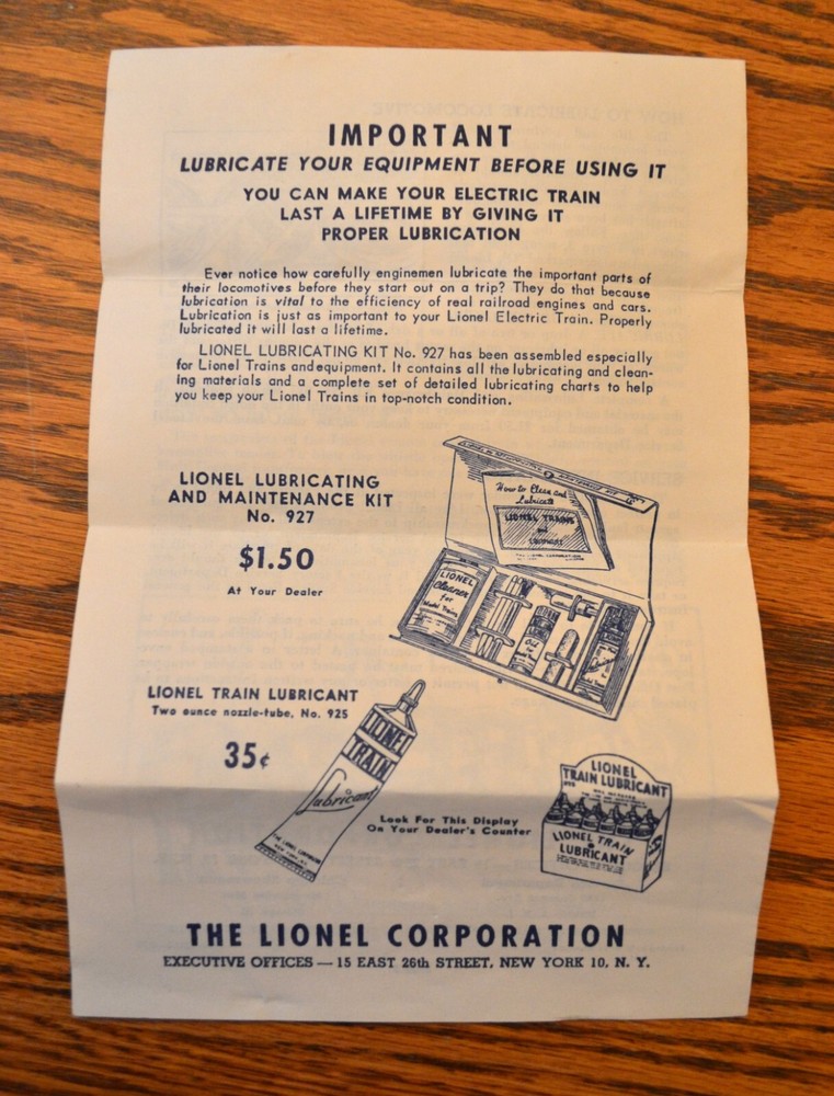 Lionel Postwar 2025-5 2-52 Steam Engine Instructions EX