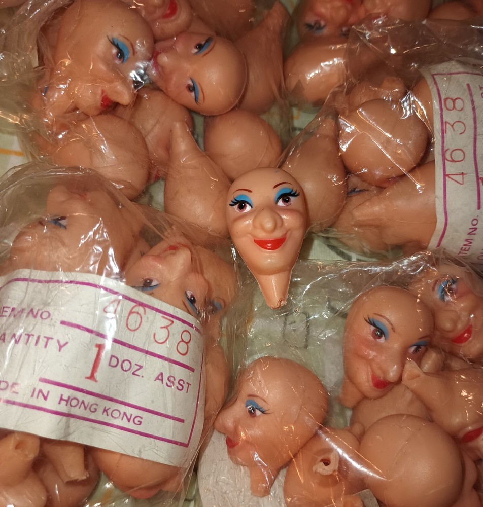 VTG Small Doll/Witch Heads For Crafts, 1 Per Order, Multiple Available