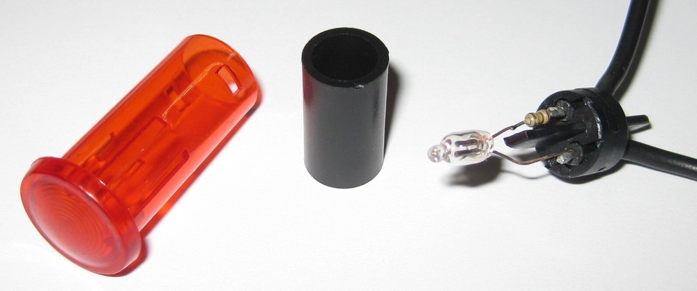 Red Circular 1/2" Panel Mount Indicator Plastic Neon Light w/ Wires - 110V AC