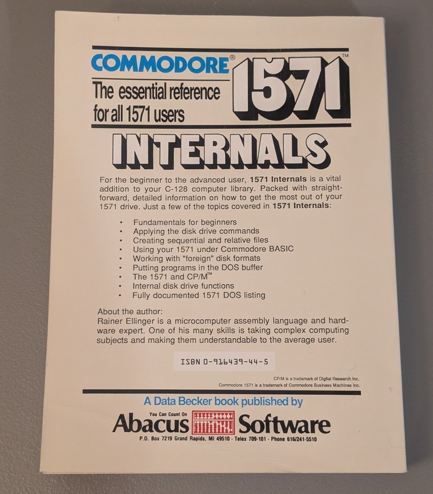 Commodore 1571 Internals C-128 - 1986 Abacus Reference #4 - 80s Data Becker Book