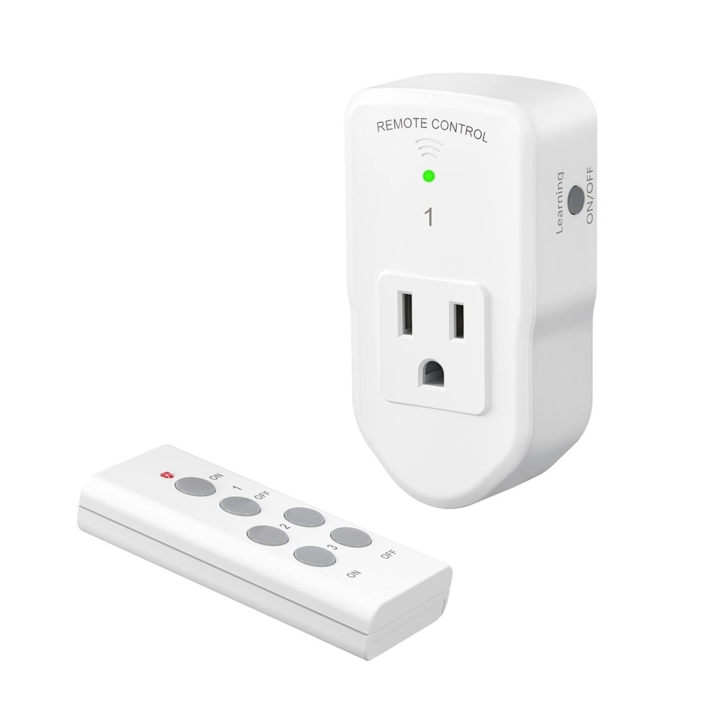 BN-LINK Wireless Remote Control Outlet Electrical Switch for 1 Pack, White