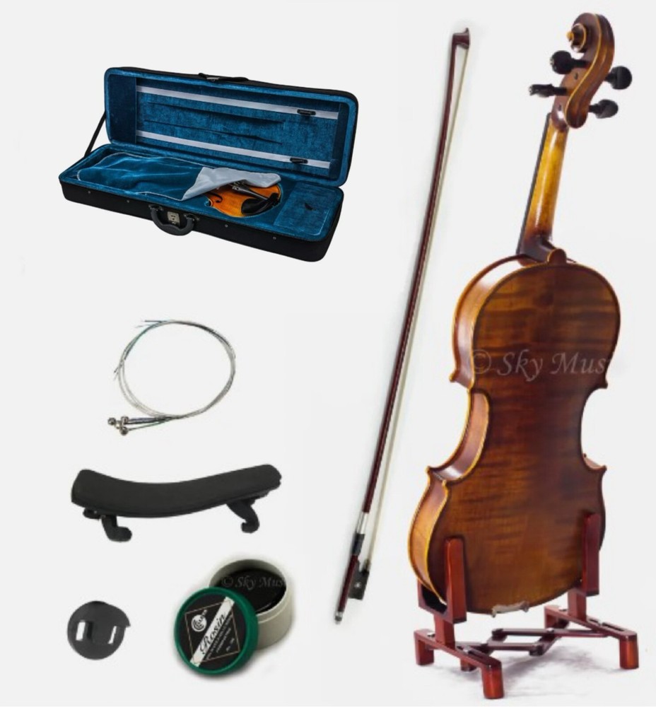 NEW Solid Wood Intermediate Plus 4/4 Violin VN302 w Oblong Case Bow Rosin String