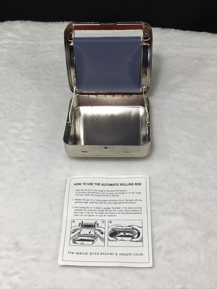 Automatic Silver Rolling Box For Tobacco and Rolling Paper For Perfect Cigarette