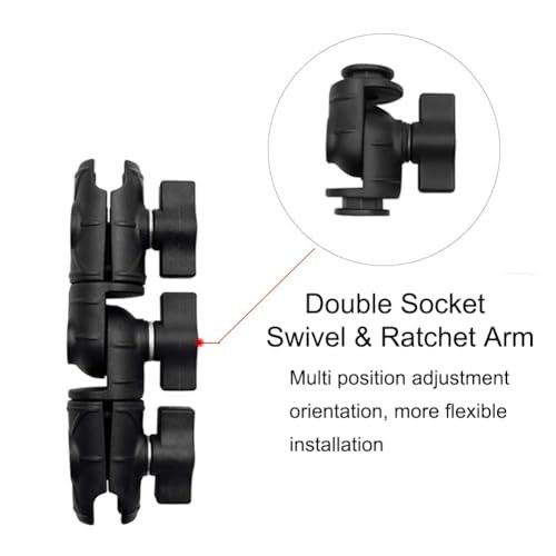 1" Ball Double Socket Arm, 6.1'' Length Double Socket Swivel Arm Long Socket