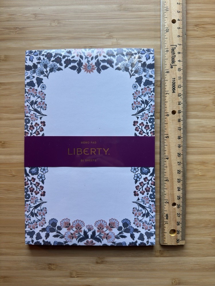 Liberty Memo Pad Note Pad Floral Design 60 Sheets