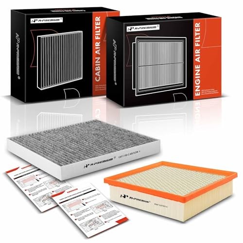 2-PC Engine & Cabin Air Filter with Activated Carbon Compatible with Jeep