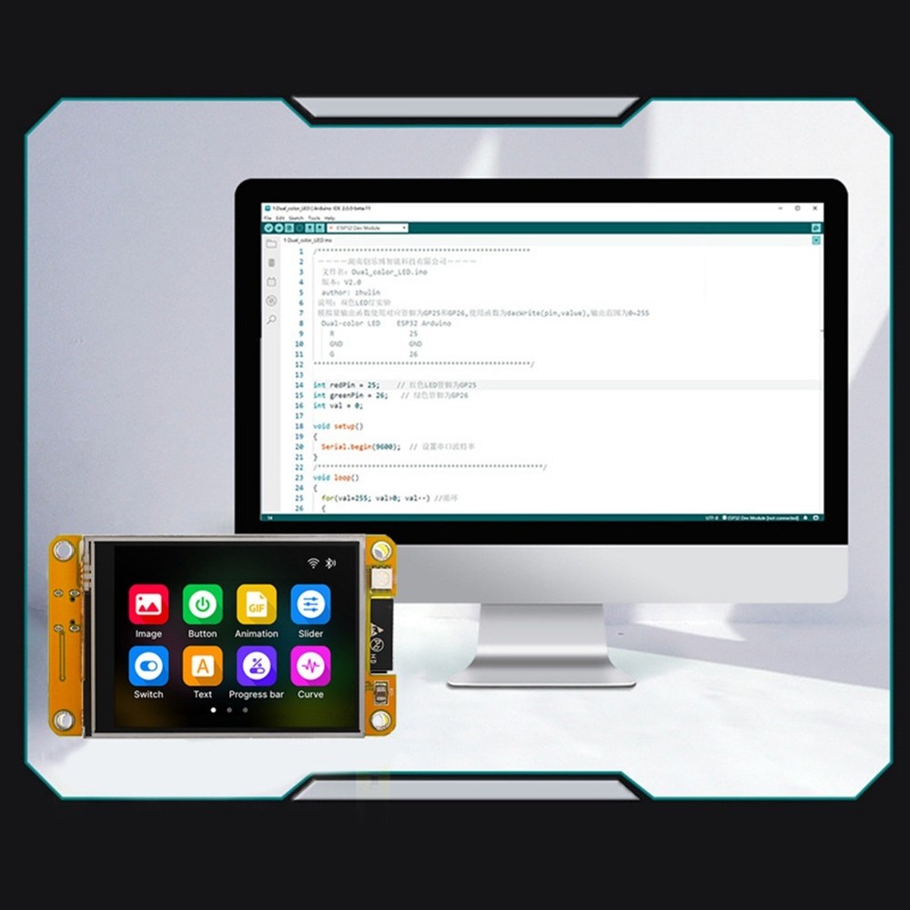 Development Board, 2.8 Screen, IPS, Resistives -, Wi-Fi, 3601