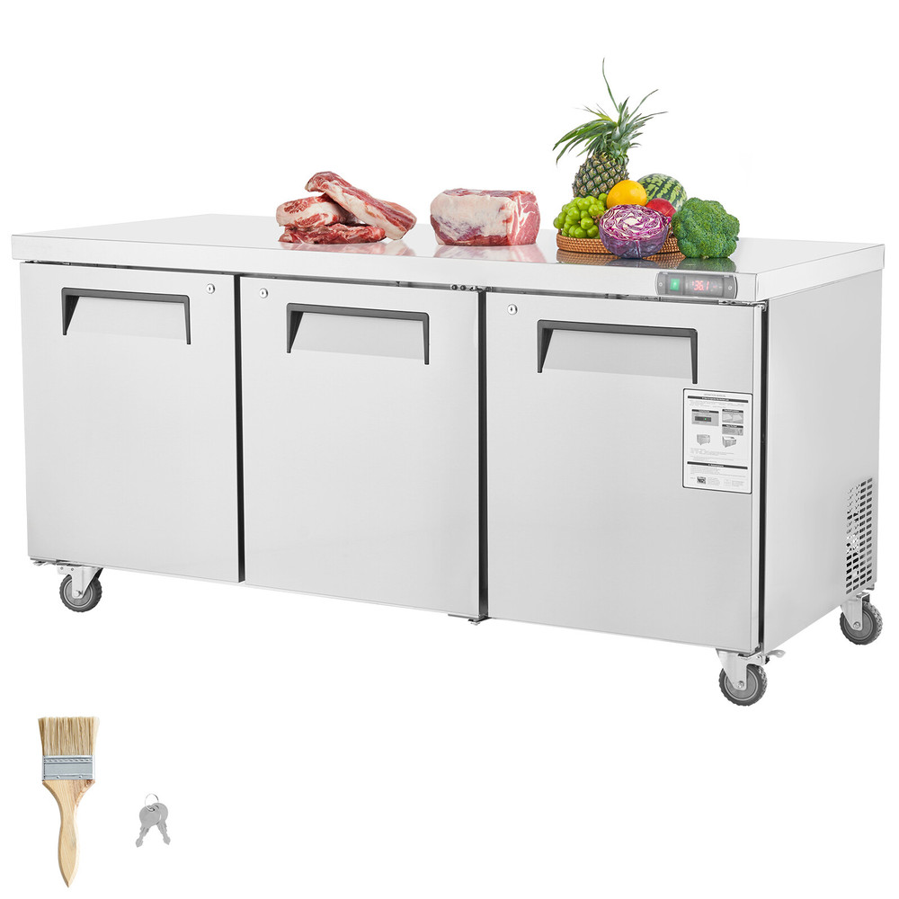 72" Commercial Undercounter Refrigerator Worktop Sandwich Prep Table 20 Cu. Ft