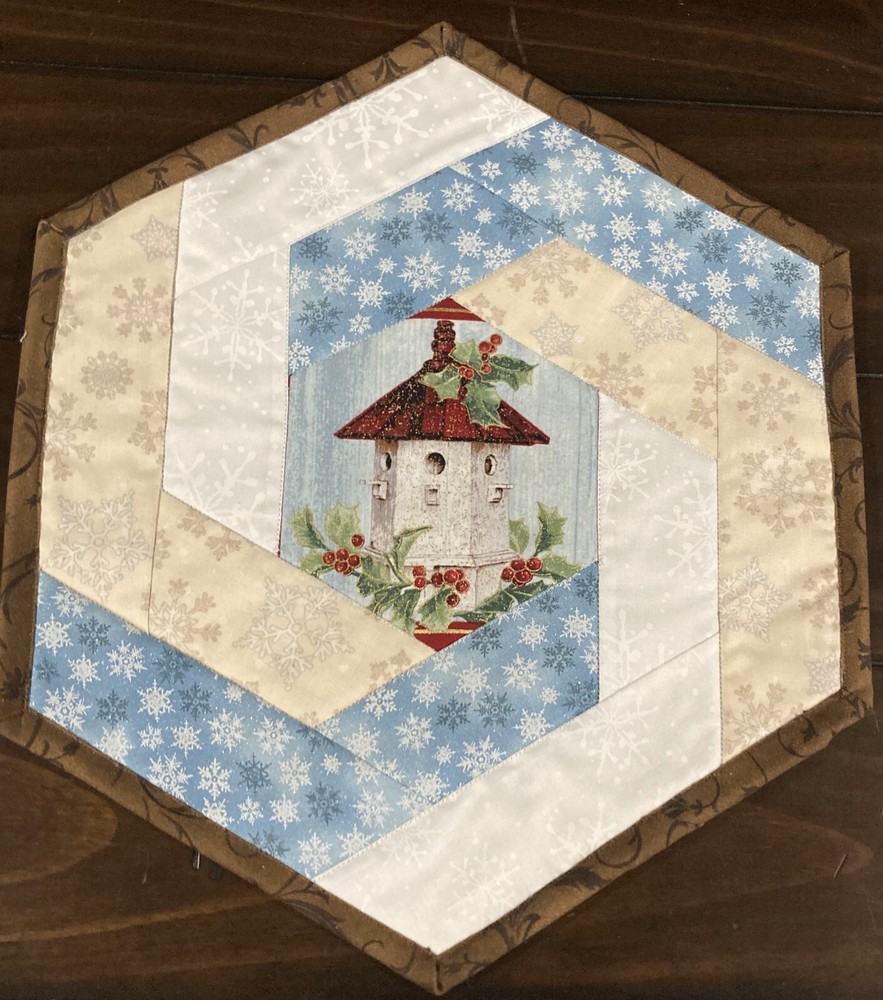 January Bird House Handmade Quilted Table Topper