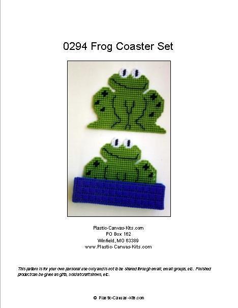 Frog  Coaster Set-Plastic Canvas Pattern or Kit