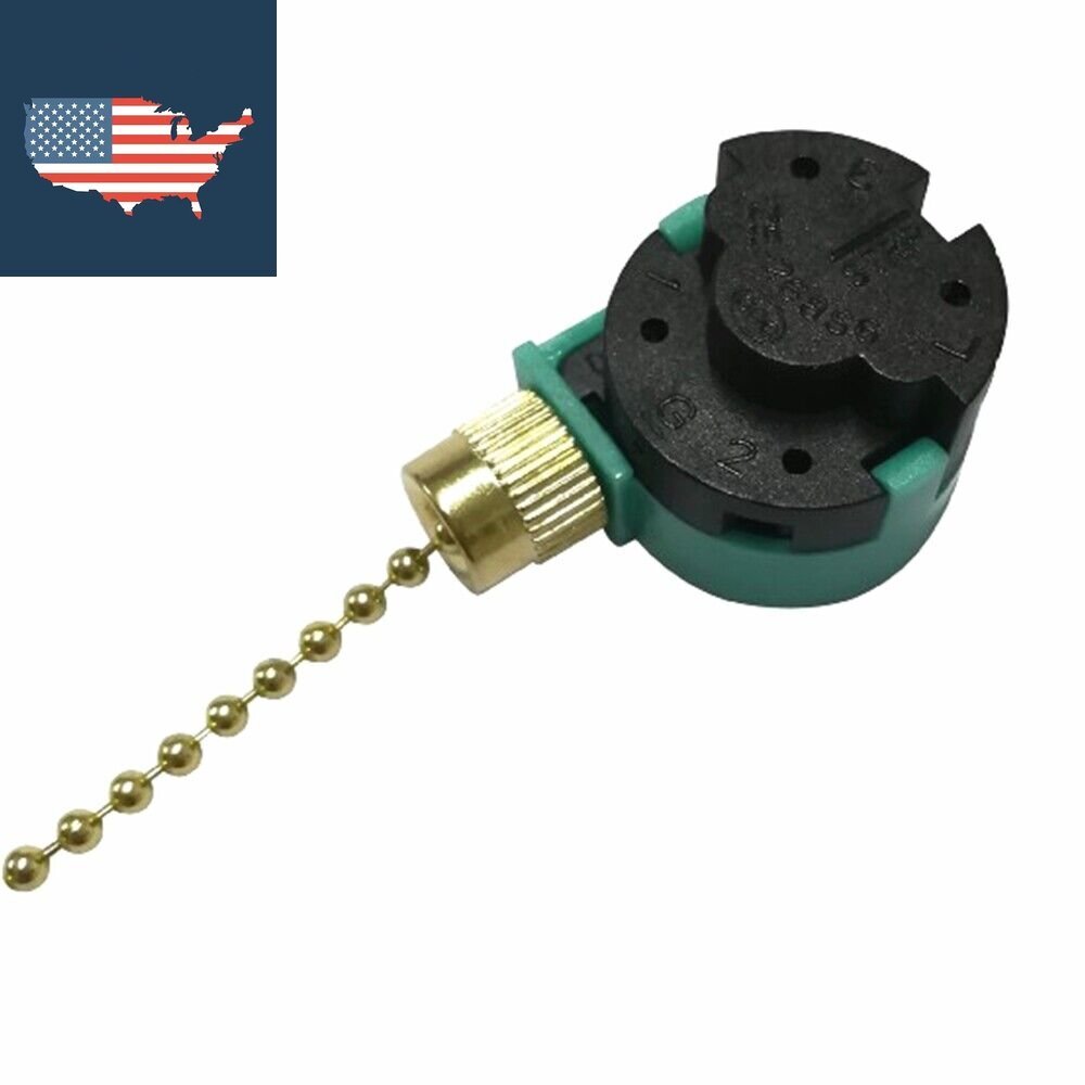 Zing Ear ZE-268S6 & ZE-208S6 Switch 4 Wire 3 Speed Pull Chain Control 125V/6A US