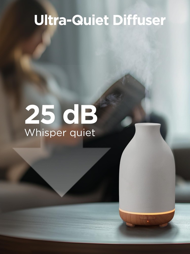 InnoGear Essential Oil Diffuser, 150ml Ceramic Stone Diffuser Medium, White