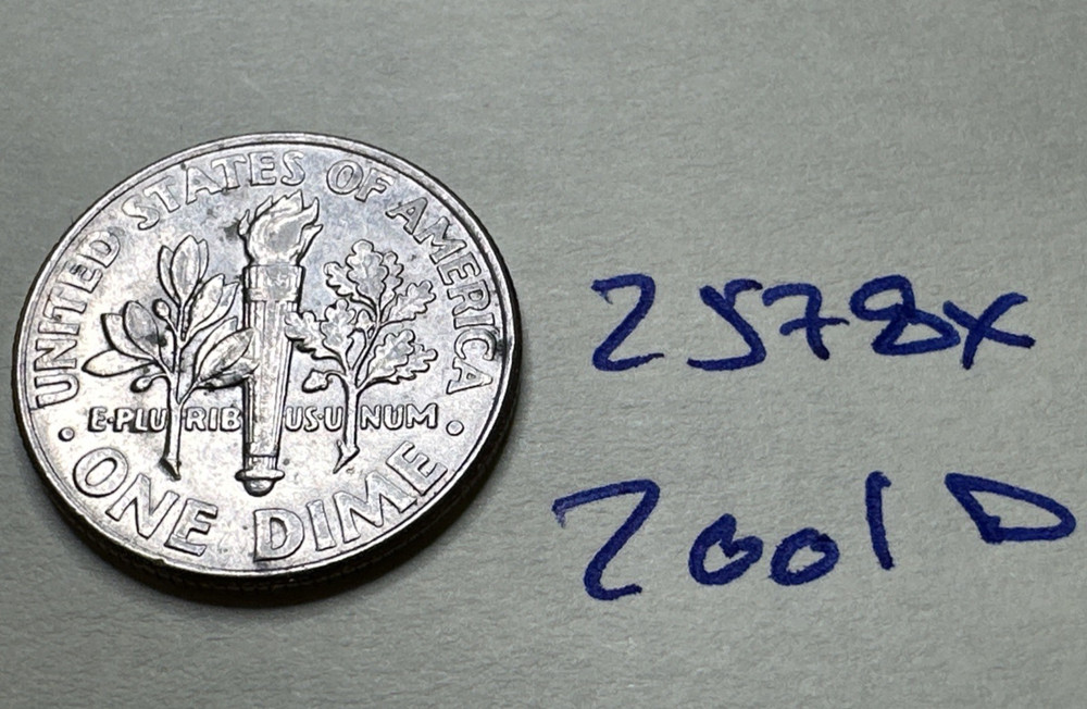 2001 (D) US Roosevelt Dime 10C 2578X