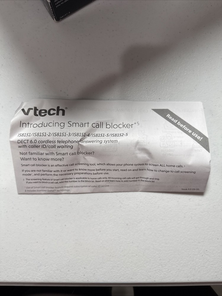 VTech Cordless Phone Answering Machine Bluetooth 3 Handset Super Long Range