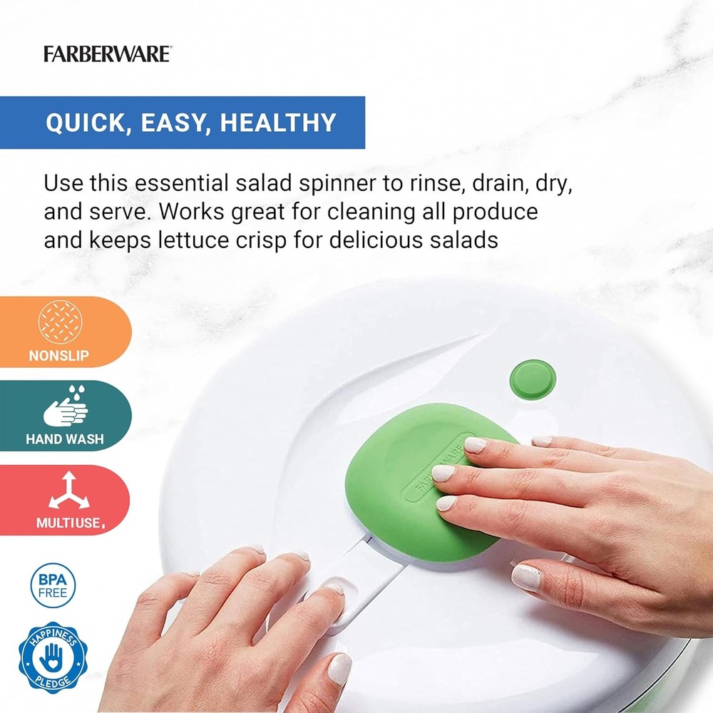 Easy to use pro Pump Spinner W/ Bowl Colander & Built in draining System