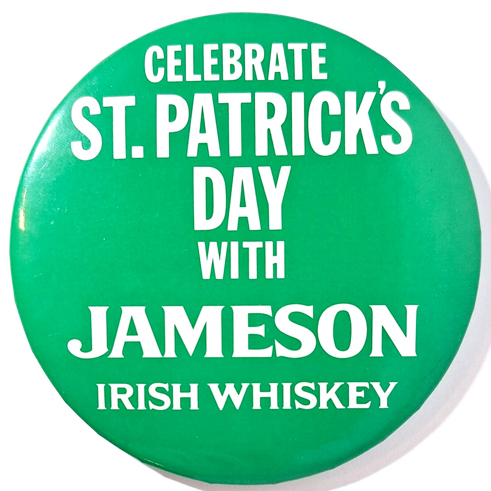 Vtg St. Patrick Jameson Irish Whiskey Lapel Pin Button