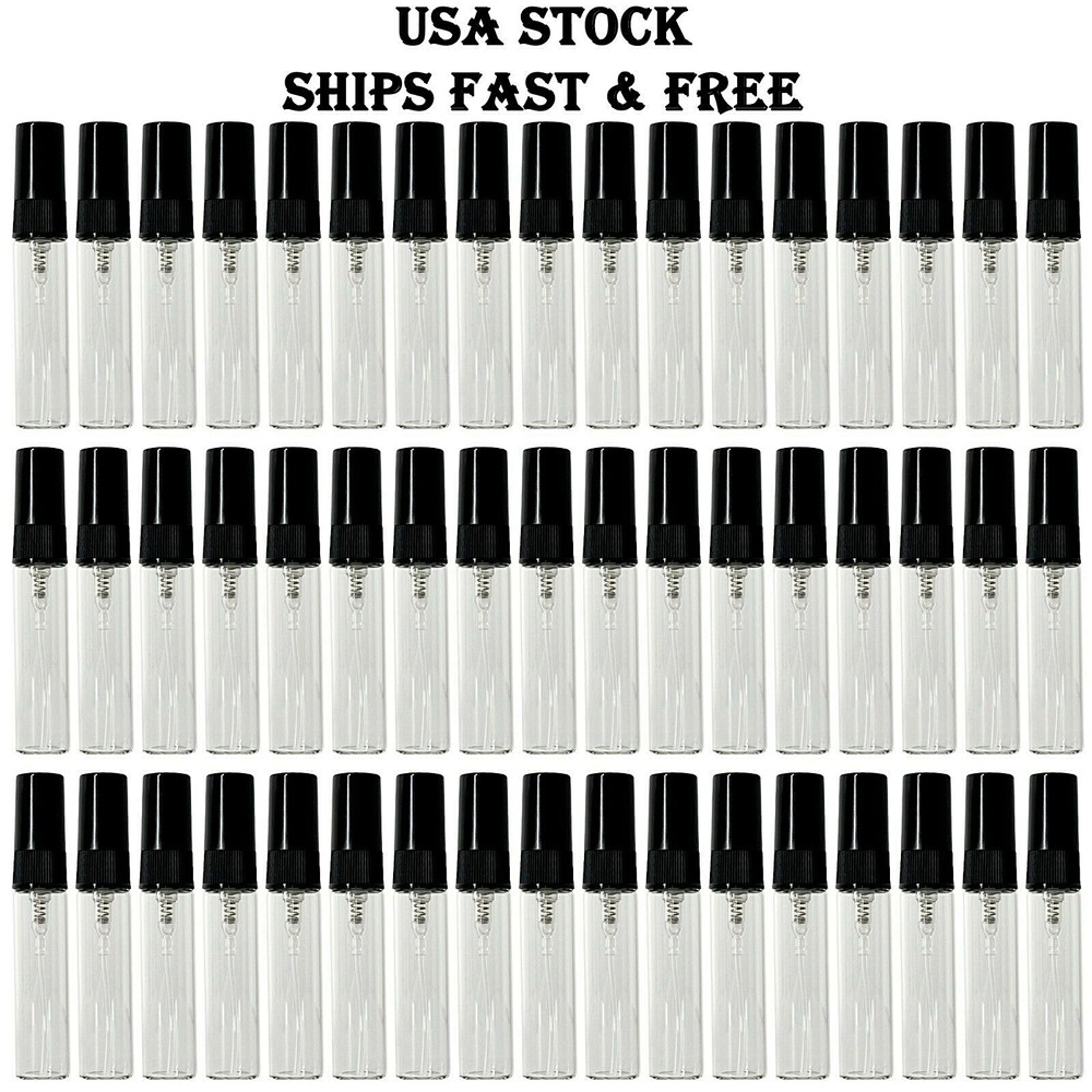 5ml 0.17oz empty perfume glass spray bottles black atomizer refillable