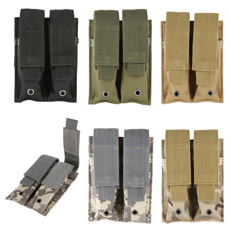 Tactical MOLLE 9mm Magazine Pouch Single/Double Stack Pistol Mag Bag Holder Case