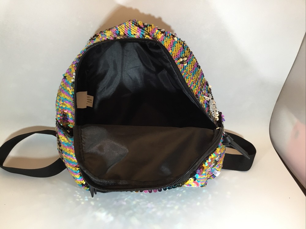 Girls More than Magic Sequin Flip Small Backpack Purse Multicolor Rainbow