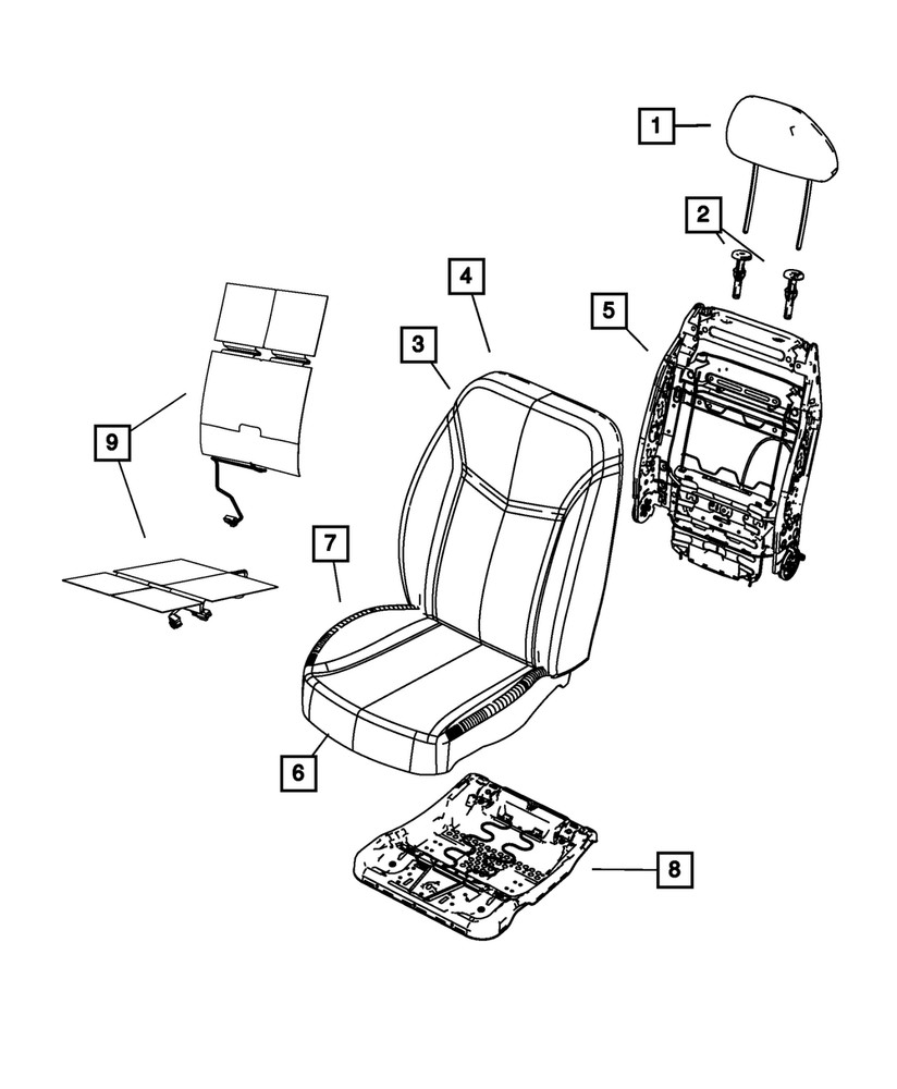 Genuine Mopar Front Headrest 1US39JXRAB