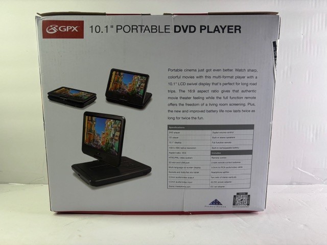 GPX 10.1" DVD Player Multiple Accessories TESTED. #199