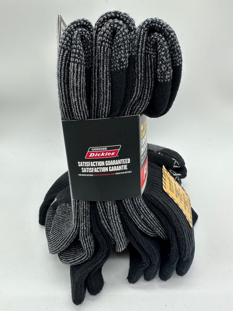NEW 6 PAIR PACK DRI-TECH CREW GENUINE DICKIES MENS FLEX PERFORMANCE WORK SOCKS