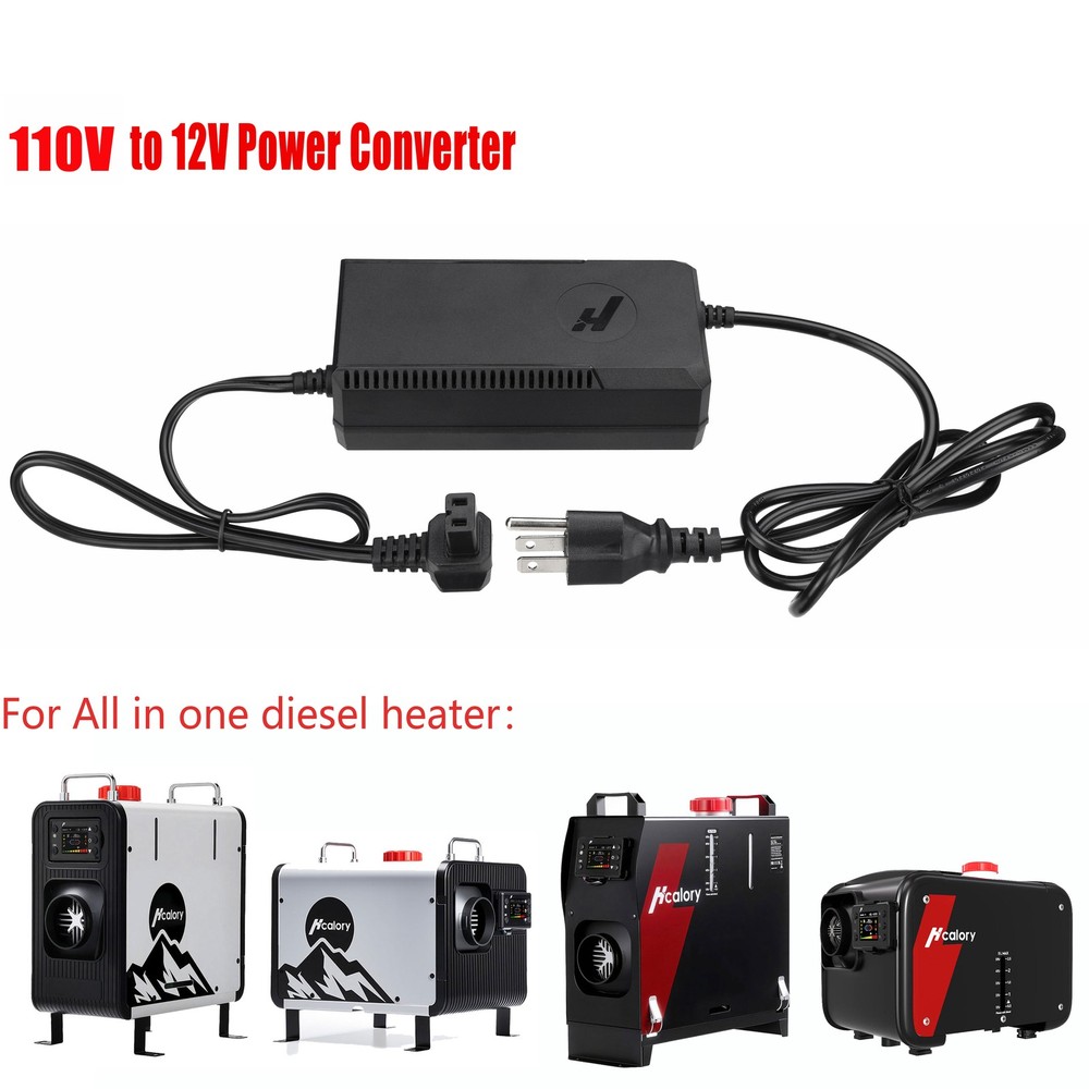 HCALORY DC 12V /24V to AC 110V Adapter Diesel Air Heater Power Converter