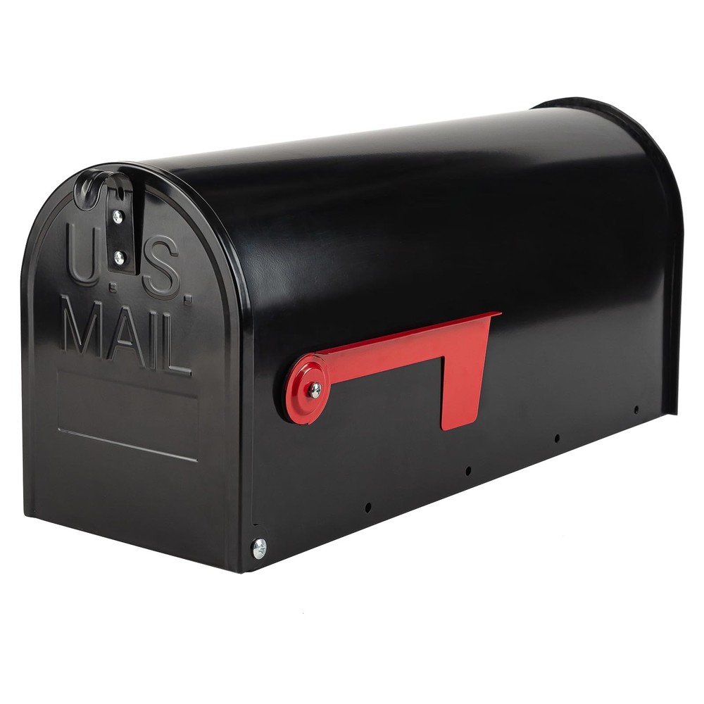 RAINHOL Black Metal Mailboxes for Outside Post Mount, Standard,