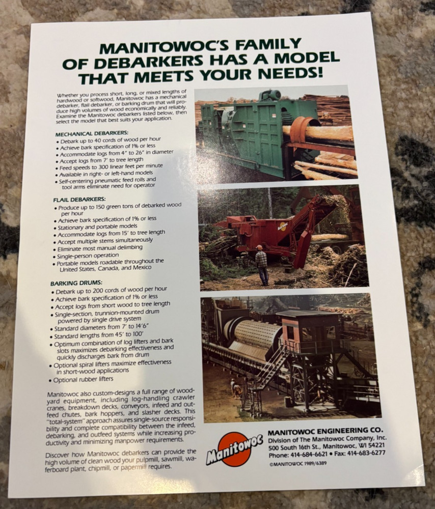 Manitowoc Debarkers Brochure AMIL25