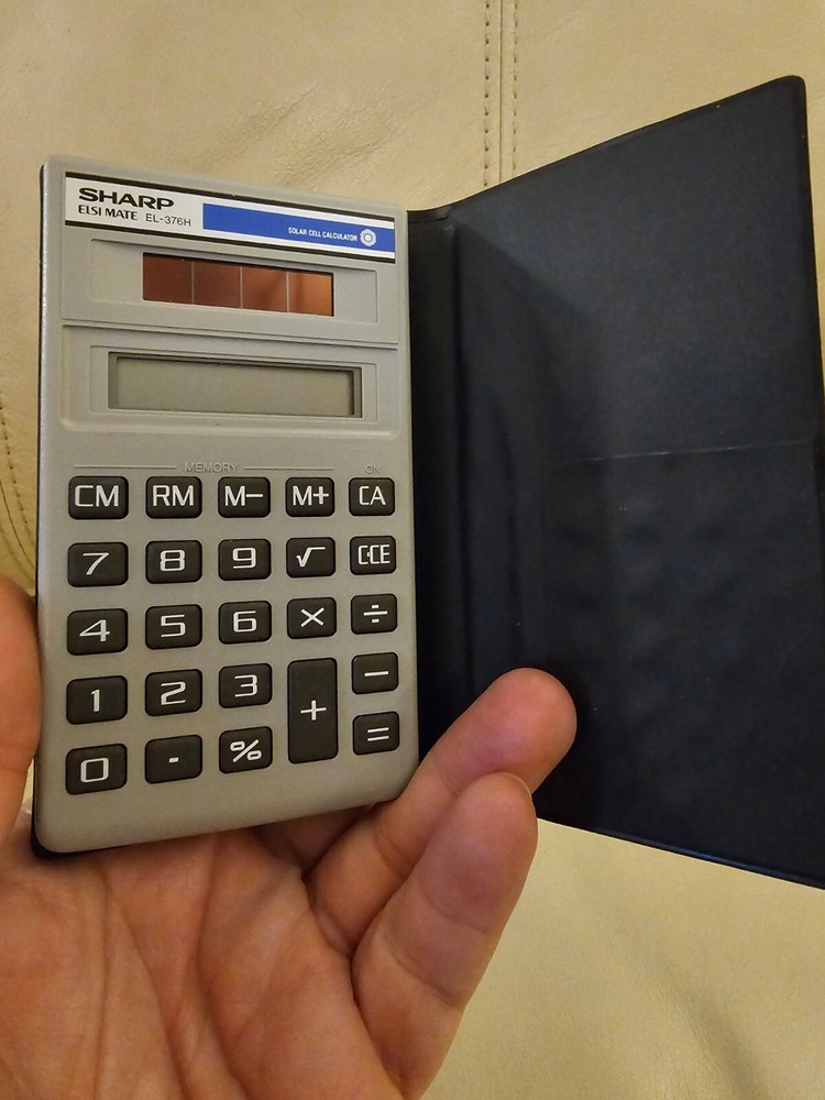 Vintage Sharp ELSI MATE EL-376H Solar Pocket Calculator Tested