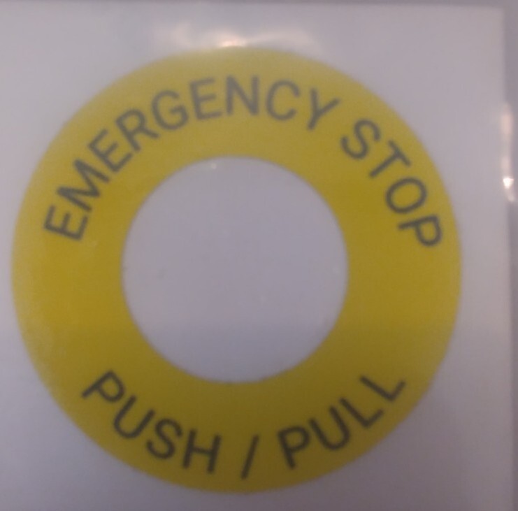 emergency stop stickers