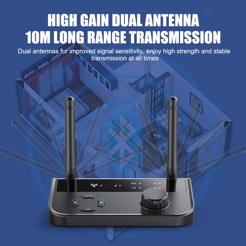 Long Range Bluetooth 5.3 Transmitter Receiver For TV Home Stereo Audio Adapter