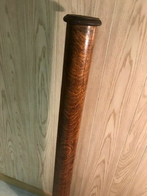 antique architectural solid oak pillar ornate carving on base 53" tall