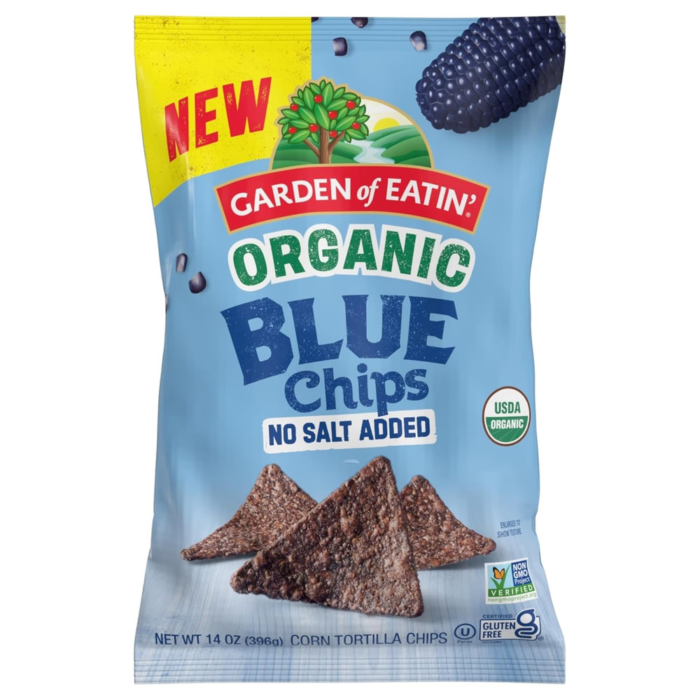 Organic No Salt Blue Corn Tortilla Chip 14 Oz