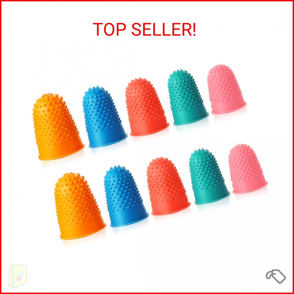 10 Pieces Rubber Finger Tips Office Rubber Thimbles Silicone Thimble Gripper Thi