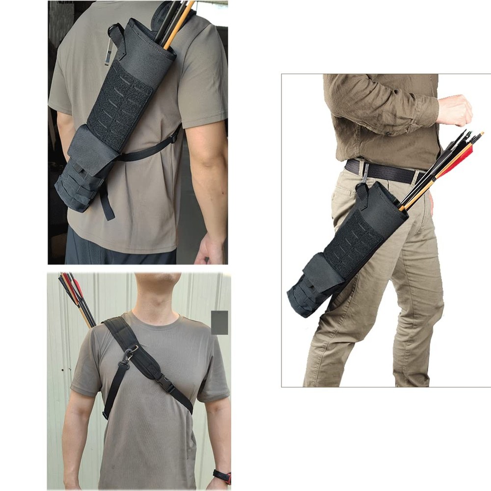 Archery Lightweight Back Arrow Quiver Dual Use Foldable Compact Hip Arrows Ba...