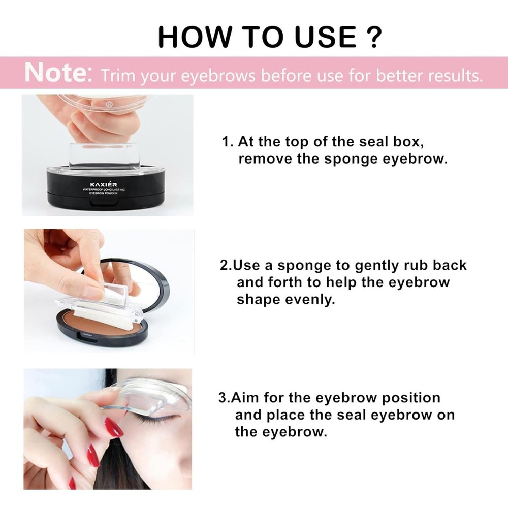 Waterproof Eyebrow Stamp Powder Kit, Light Brown (301#)