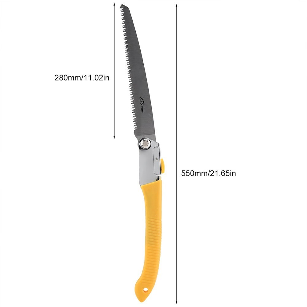 Folding Pruning Hand Saw 11in Double-Edge Sharp Blade Tree Trimming Garden Tool