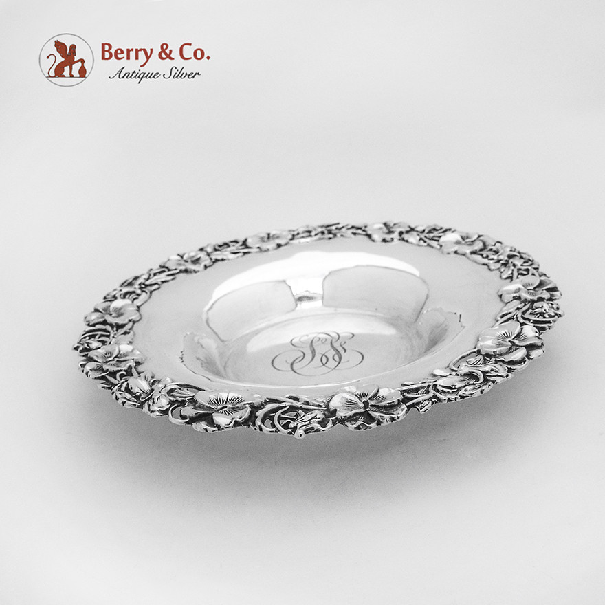 Violet Serving Plate Sterling Silver Black Starr and Frost